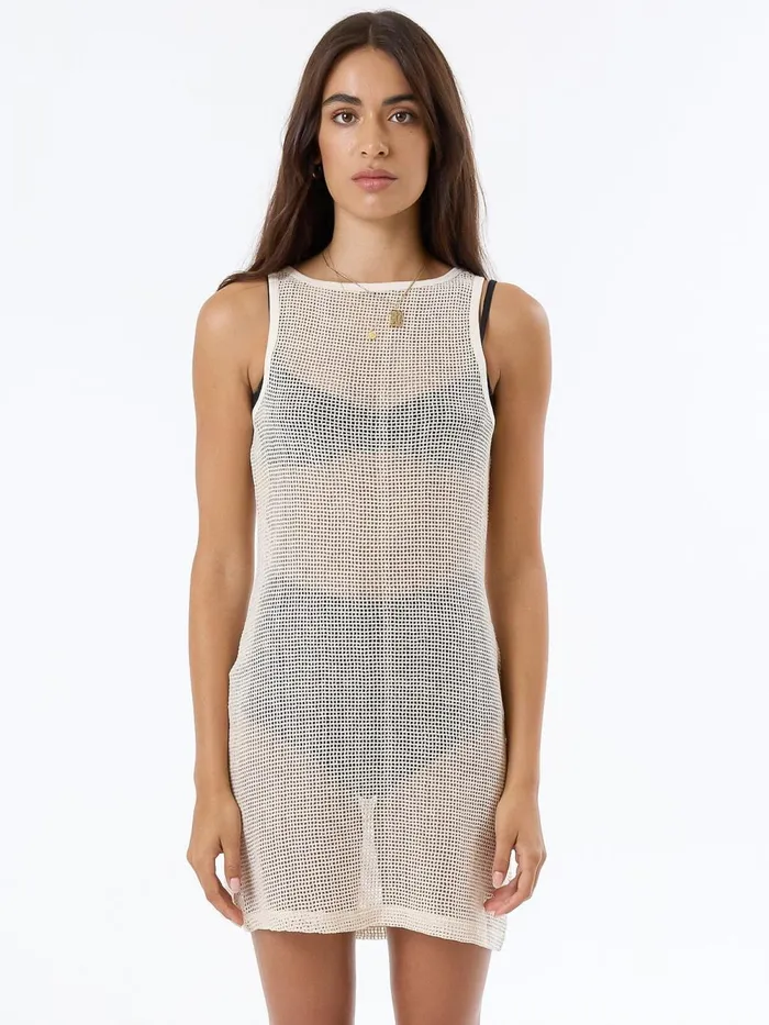Womens Lattice Mini Dress Unbleached Thrills Dresses