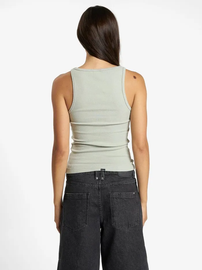 Womens Minimal Scoop Tank Sage Grey Thrills Tops and Tees