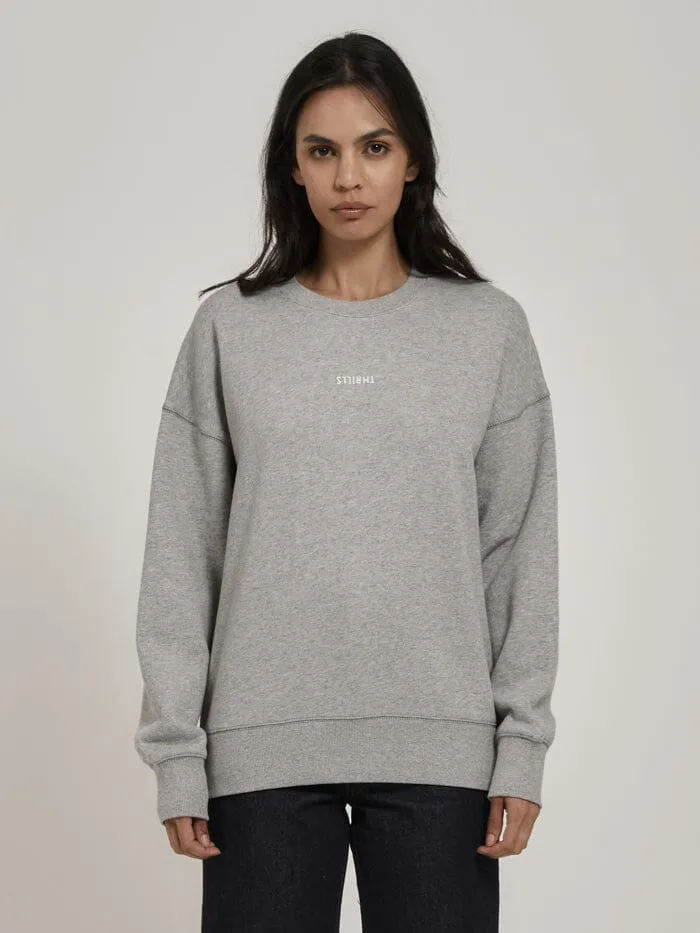 Womens Minimal Slouch Crew Grey Marle Thrills Sweaters and Fleece