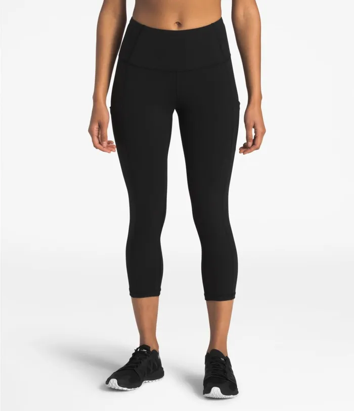 Womens Motivation Highrise Pocket Crop Tnf Black The North Face Leggings