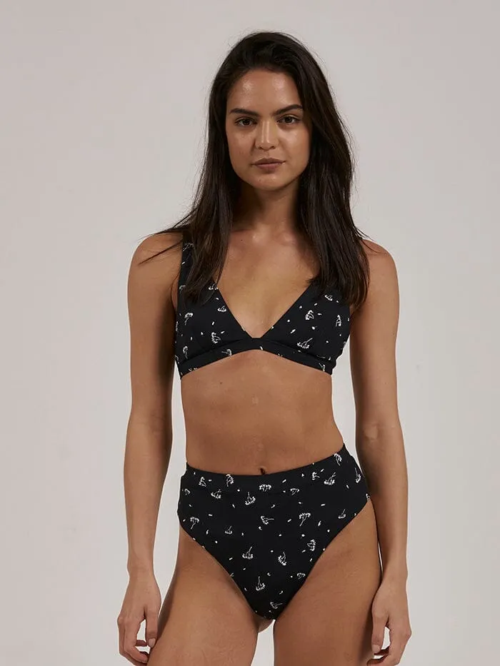 Womens Nightshade 90039s High Cut Bikini Bottom Black Thrills Swim