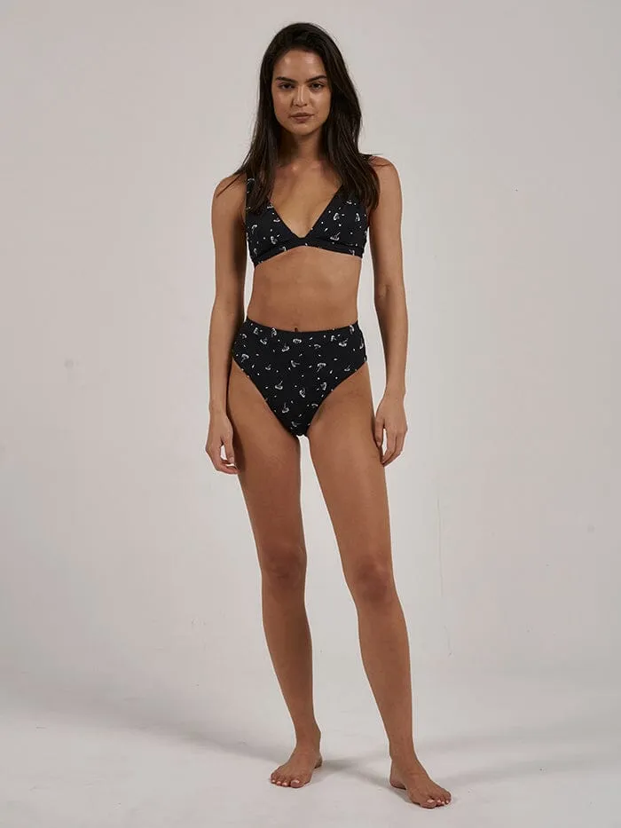 Womens Nightshade 90039s High Cut Bikini Bottom Black Thrills Swim