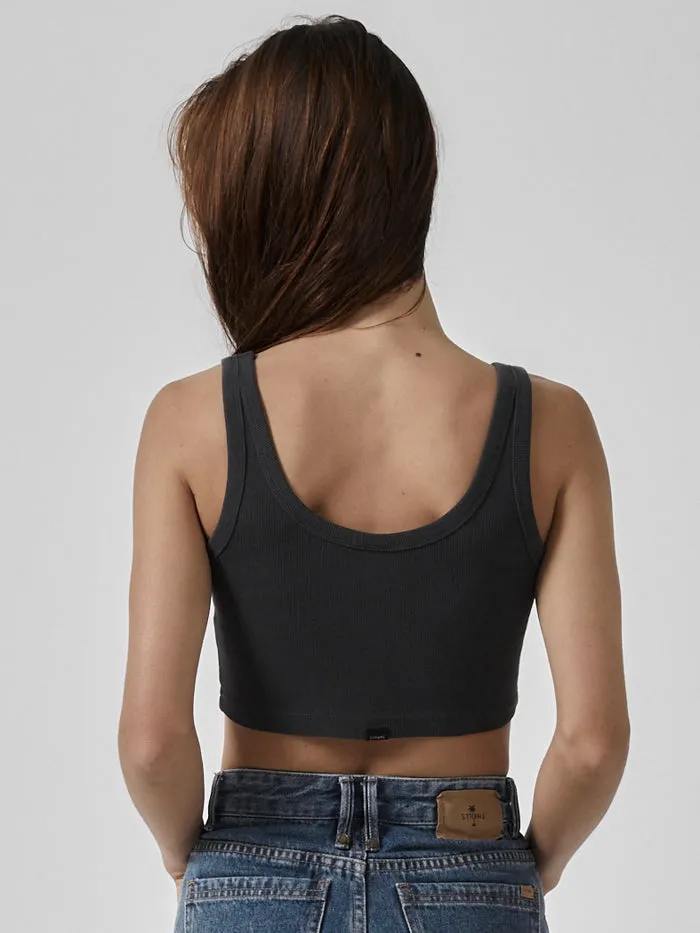 Womens Paradox Of Paradise Retro Crop Tank Heritage Black Thrills Tops and Tees