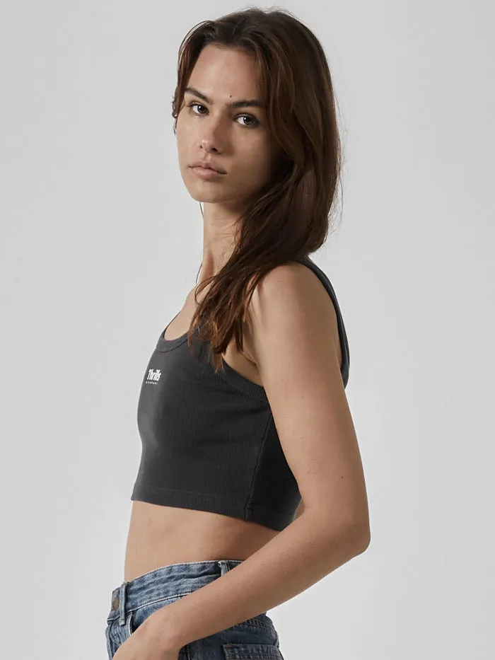 Womens Paradox Of Paradise Retro Crop Tank Heritage Black Thrills Tops and Tees
