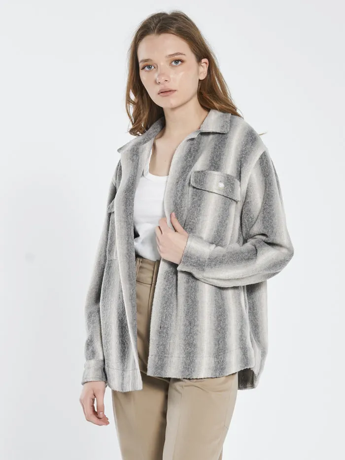 Womens Prairie Overshirt Grey Thrills Tops and Tees