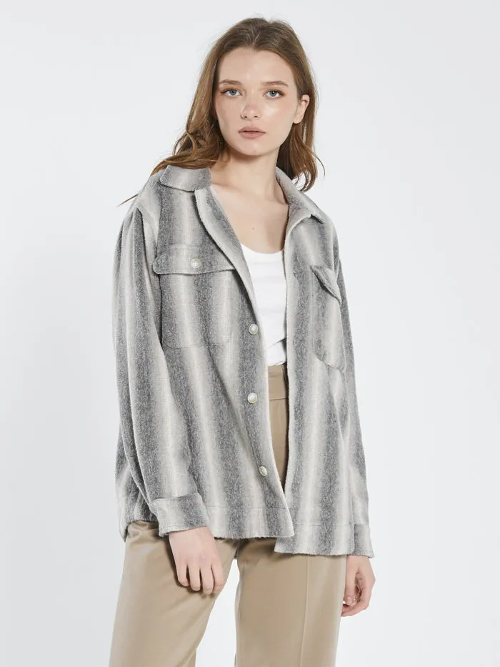 Womens Prairie Overshirt Grey Thrills Tops and Tees