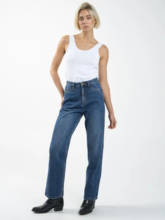 Womens Pulp Jean Roadhouse Blue Thrills High Waisted Jeans