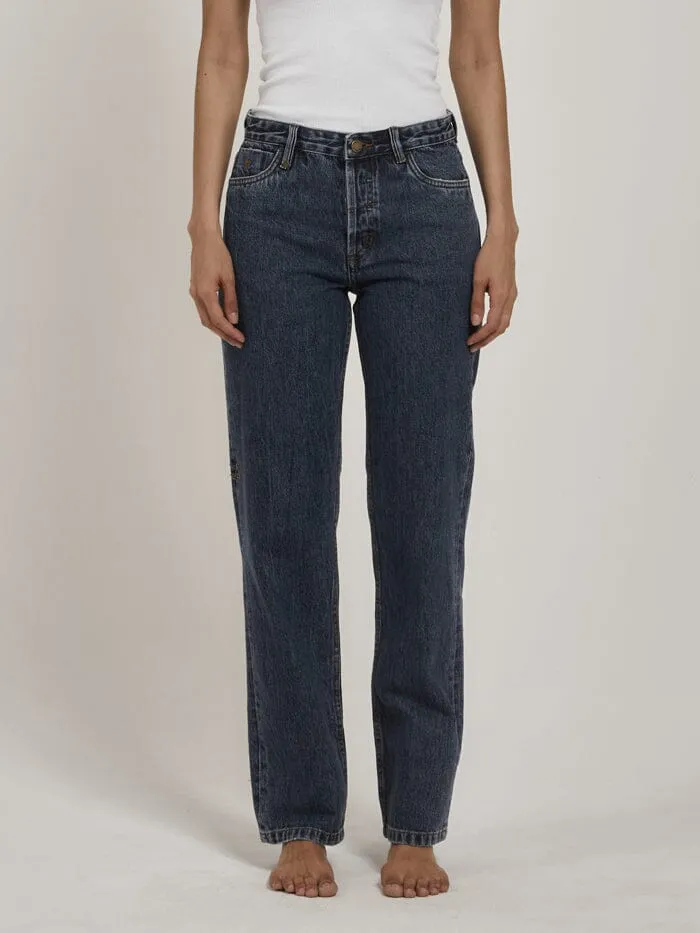 Womens Rachel Mid Straight Jean Worn In Blue Thrills Denim