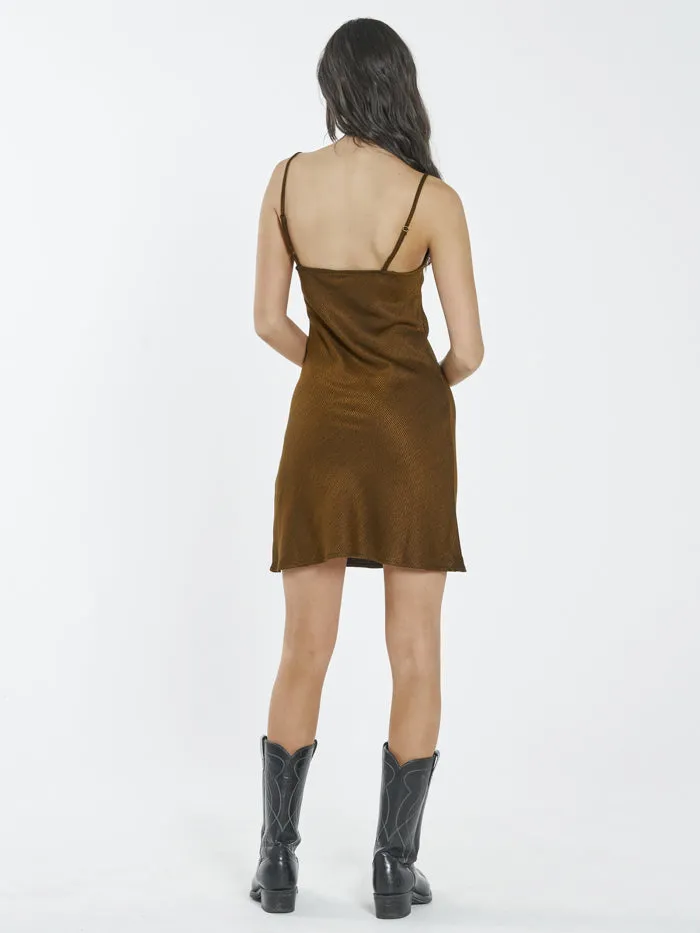 Womens Restraint Bias Dress Gold Thrills Dresses