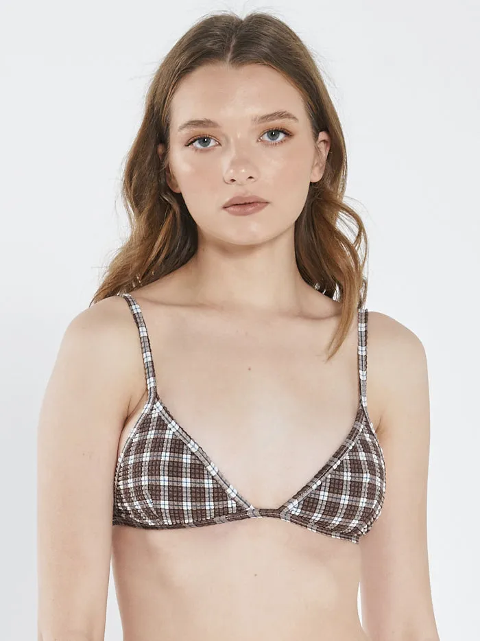 Womens Studio Fixed Triangle Bikini Top Washed Cocoa Thrills Swim