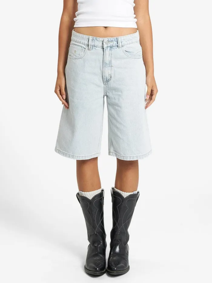 Womens Syd Baggy Short Faded Dust Blue Thrills Denim Shorts