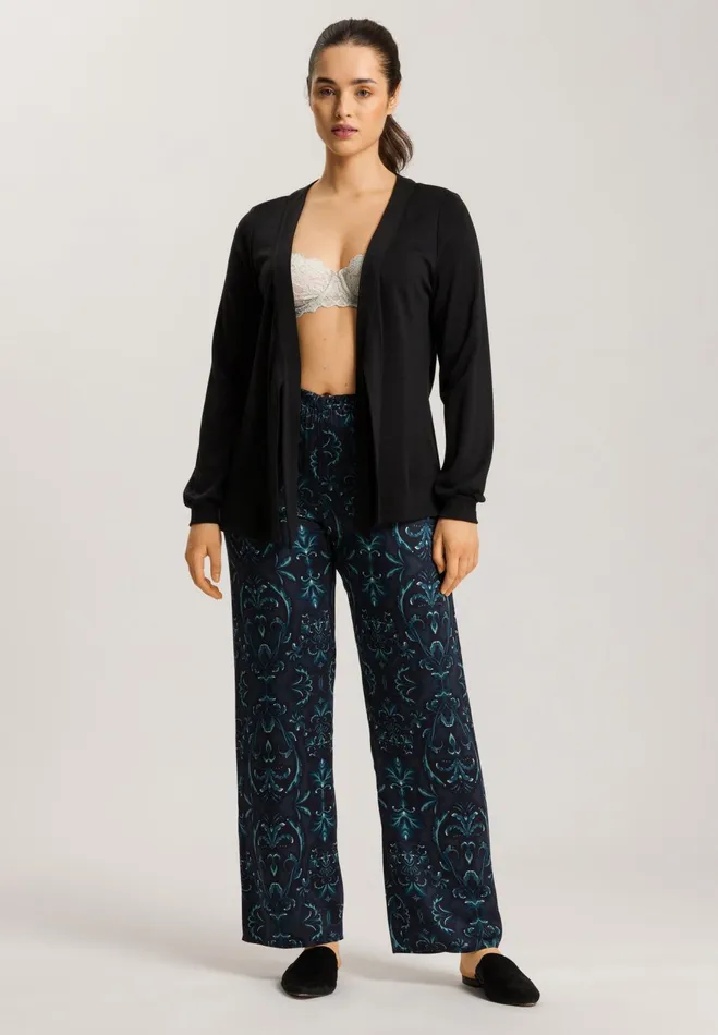 Wool Blend FrontTie Cardigan Black Women HANRO Jackets and Cardigans