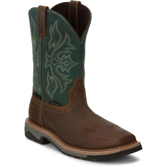 Work Men Justin Boots Bolt 11034 Composite Toe Waterproof Work Boot Tan