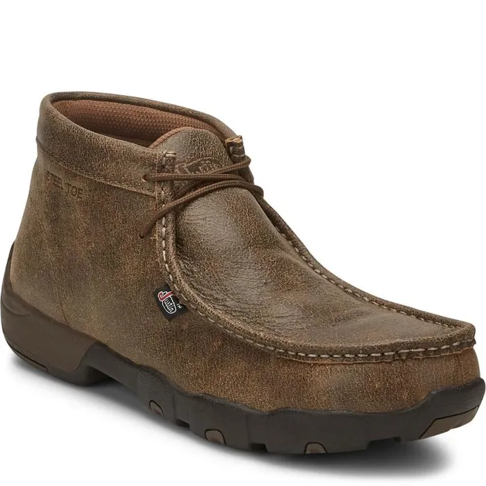 Work Men Justin Boots Cappie Steel Toe Work Shoe Tan Bomber 040tan041