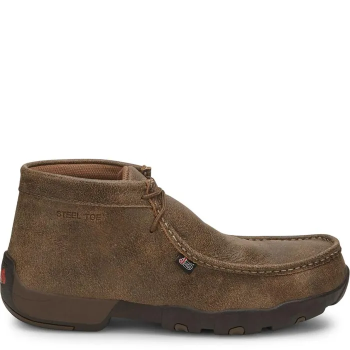 Work Men Justin Boots Cappie Steel Toe Work Shoe Tan Bomber 040tan041