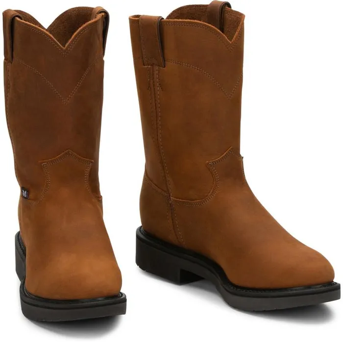 Work Men Justin Boots Conductor 10034 Work Boot Hazel Brown 040brown041