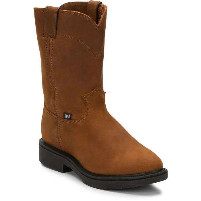 Work Men Justin Boots Conductor 10034 Work Boot Hazel Brown 040brown041