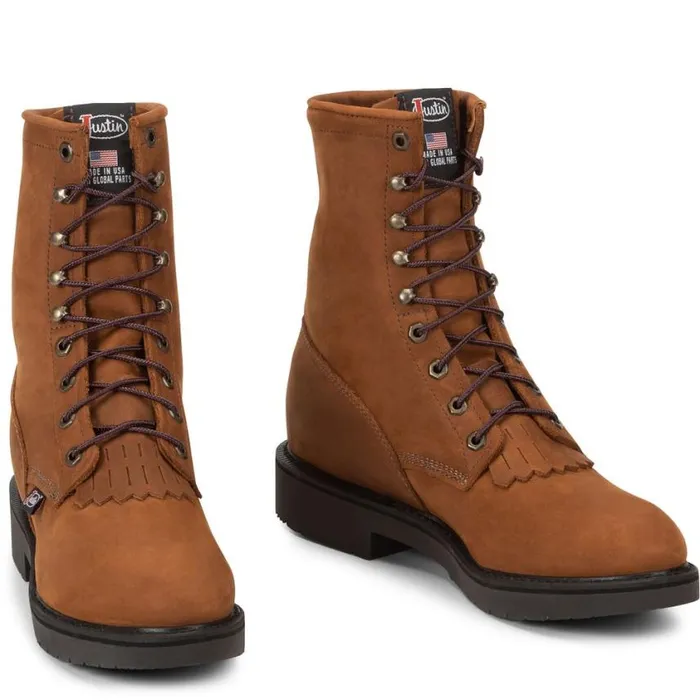 Work Men Justin Boots Conductor 8034 LaceUp Work Boot Hazel Brown 040brown041 Work Men Justin Boots Conductor 8034 LaceUp Work Boot Hazel Brown 040brown041
