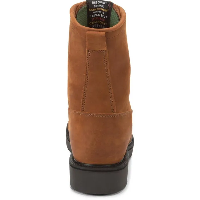 Work Men Justin Boots Conductor 8034 LaceUp Work Boot Hazel Brown 040brown041
