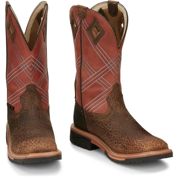 Work Men Justin Boots Dalhart 12034 Nano Composite Toe Waterproof Work Boot Brown Work Men Justin Boots Dalhart 12034 Nano Composite Toe Waterproof Work Boot Brown