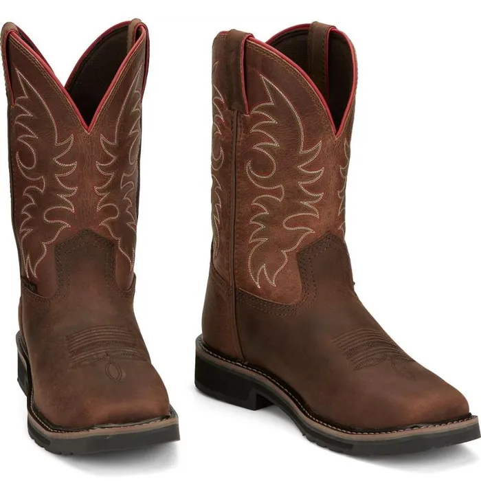 Work Men Justin Boots Driller II 11034 Steel Toe Waterproof Work Boot Pecan Brown 040brown041 Work Men Justin Boots Driller II 11034 Steel Toe Waterproof Work Boot Pecan Brown 040brown041