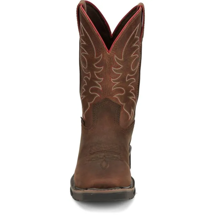 Work Men Justin Boots Driller II 11034 Steel Toe Waterproof Work Boot Pecan Brown 040brown041
