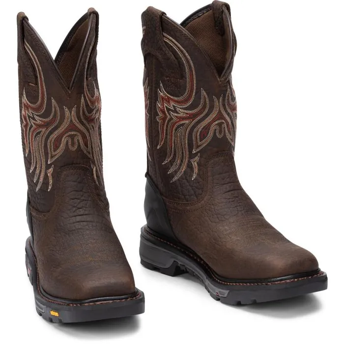 Work Men Justin Boots Driscoll 11034 Work Boot Pecan Brown 040brown041