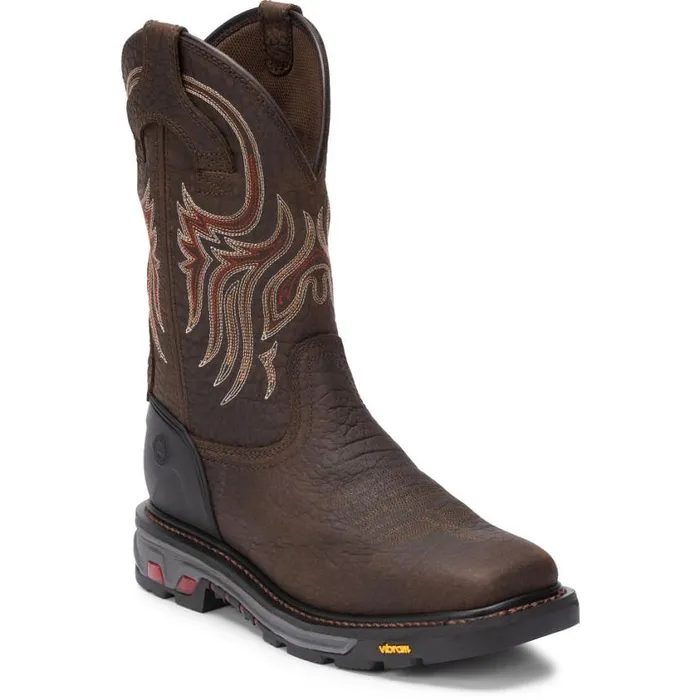 Work Men Justin Boots Driscoll 11034 Work Boot Pecan Brown 040brown041