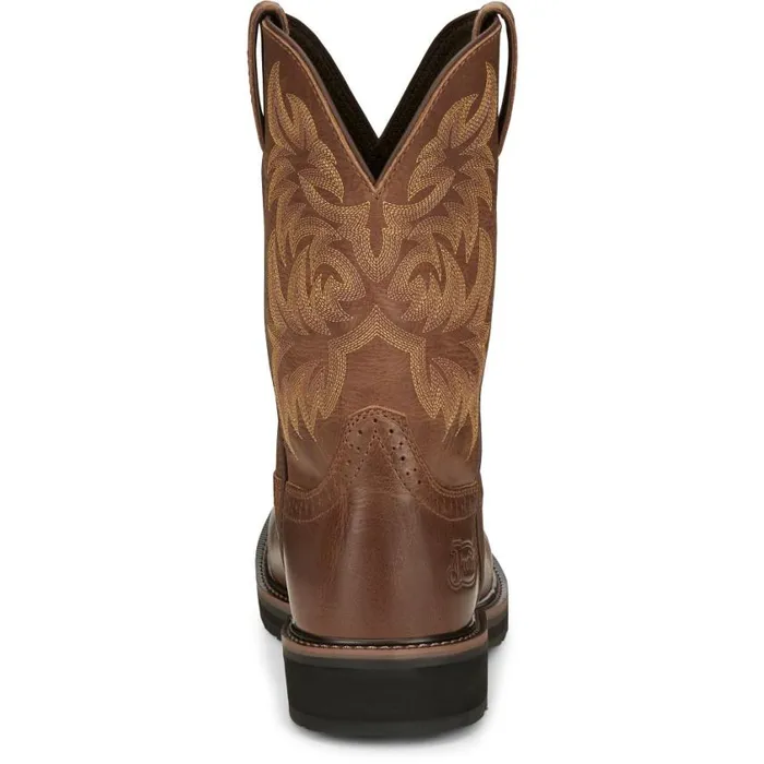 Work Men Justin Boots Handler 11034 Composite Toe Work Boot Brown