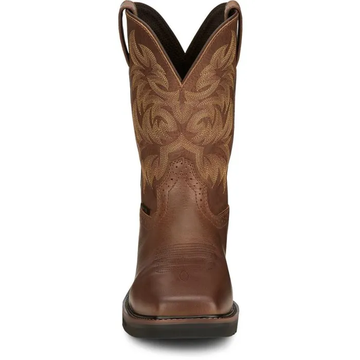 Work Men Justin Boots Handler 11034 Composite Toe Work Boot Brown