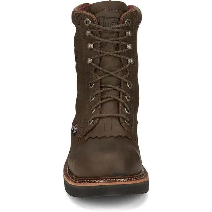 Work Men Justin Boots Rivot 8034 Lace Up Hickory Brown 040brown041