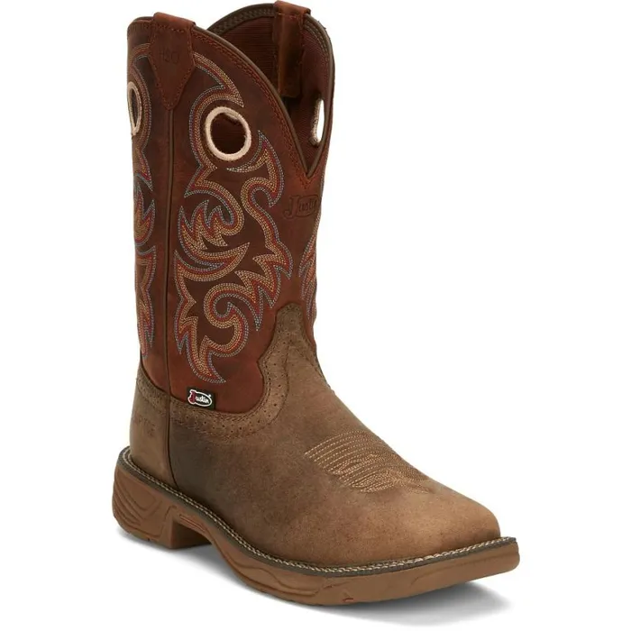 Work Men Justin Boots Rush 11034 Composite Toe Waterproof Work Boot Peanut Tan 040brown041