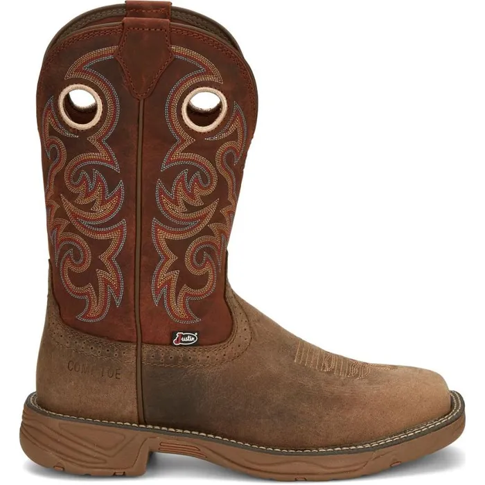 Work Men Justin Boots Rush 11034 Composite Toe Waterproof Work Boot Peanut Tan 040brown041