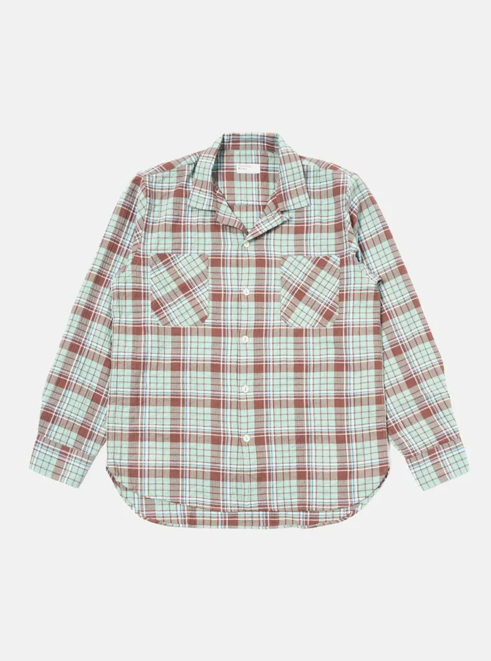 Work Shirt In BrownPistachio Pattin Check Men Universal Works Overshirts