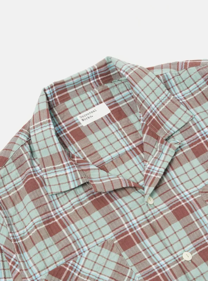 Work Shirt In BrownPistachio Pattin Check Men Universal Works Overshirts