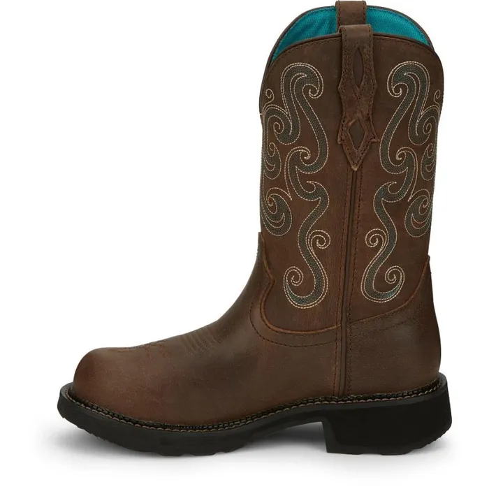 Work Women Justin Boots Tasha 11034 Steel Toe Waterproof Work Boot Brown
