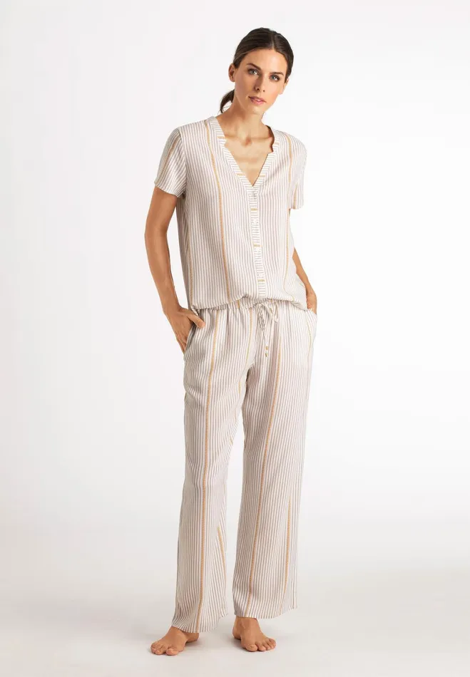 Woven Long Pant Safari Stripe Women HANRO Pajama Bottoms