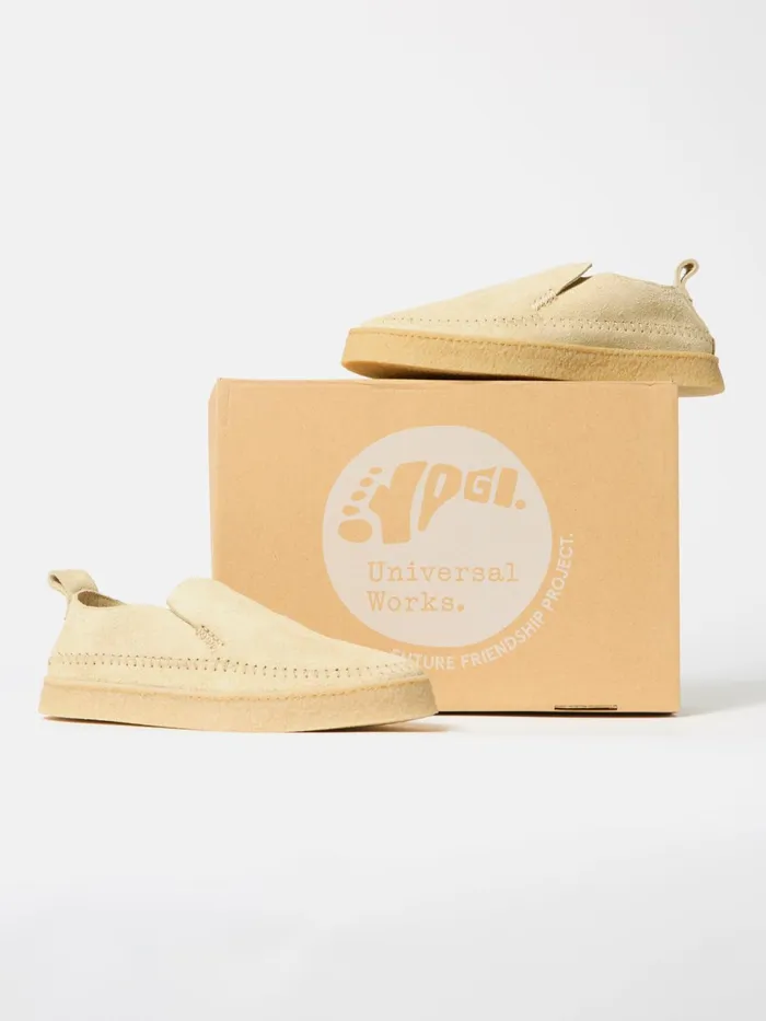 Yogi X Hitch Loafer In Sand Brown Hairy Suede Men Universal Works Footwear