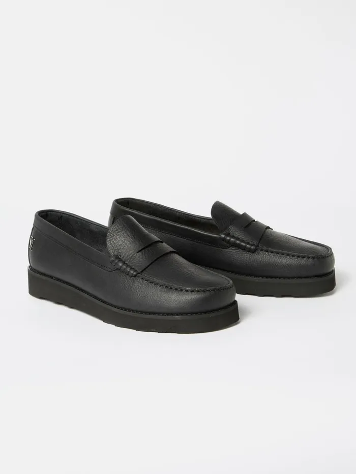 Yogi X Rudy II In Black Tumbled Leather Men Universal Works Footwear
