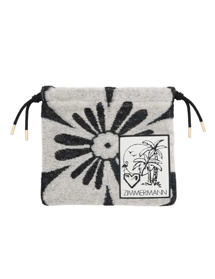 Zimmermann Bags Towelling Drawstring Pouch Blackcream 8211 Women