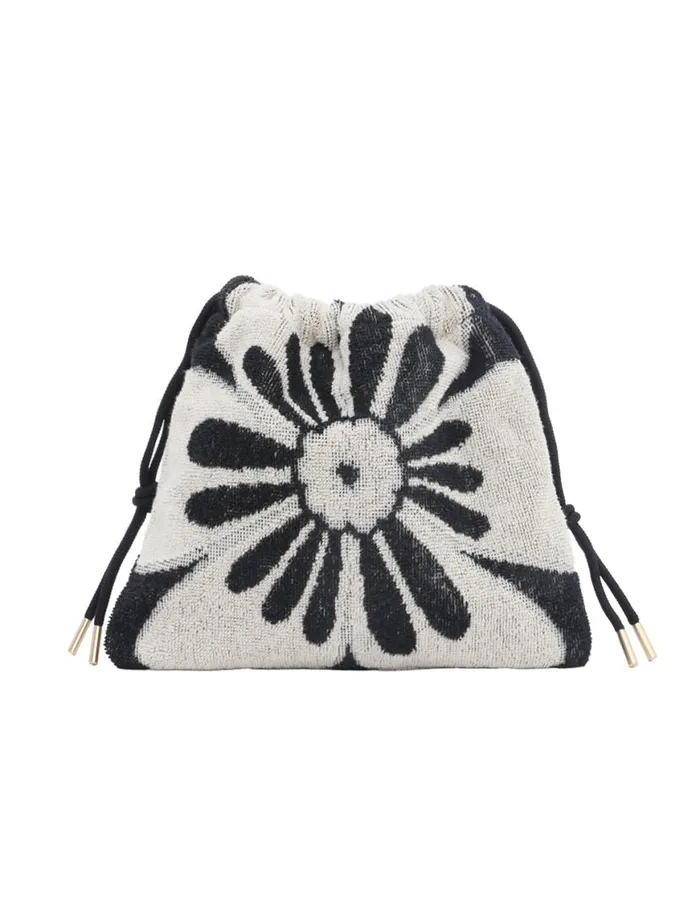 Zimmermann Bags Towelling Drawstring Pouch Blackcream 8211 Women