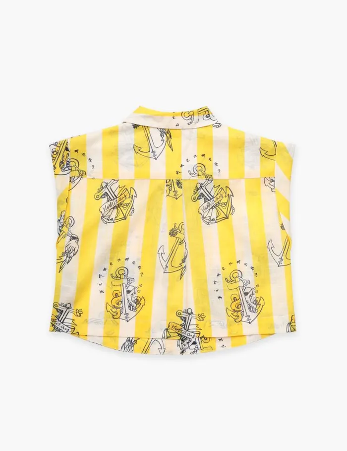 Zimmermann Clothing Alight Pocket Shirt Yellowcream Stripe 8211 Kids