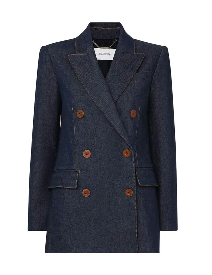 Zimmermann Clothing Denim Blazer Ink 8211 Women