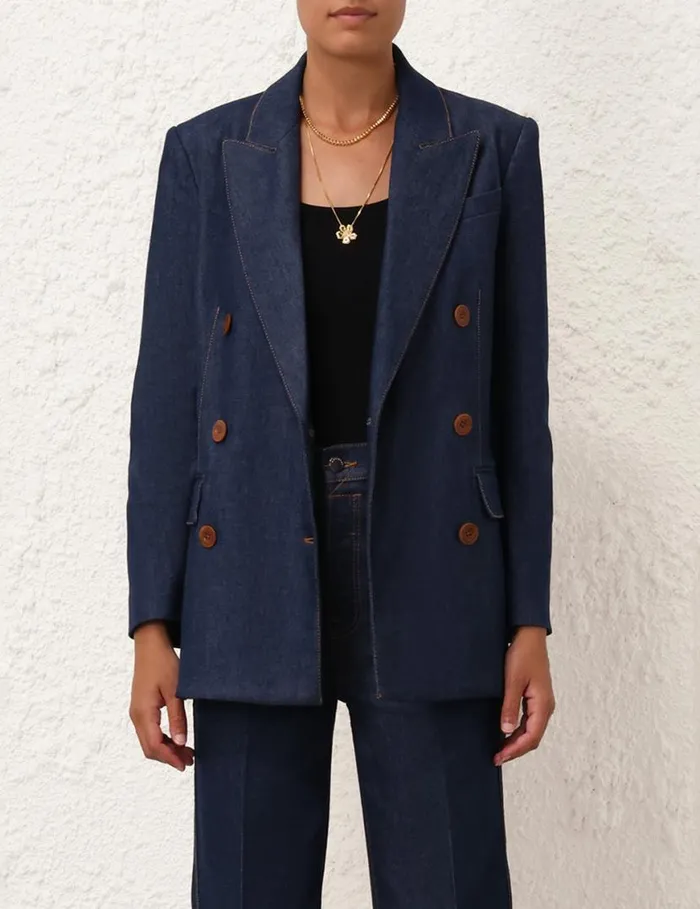 Zimmermann Clothing Denim Blazer Ink 8211 Women
