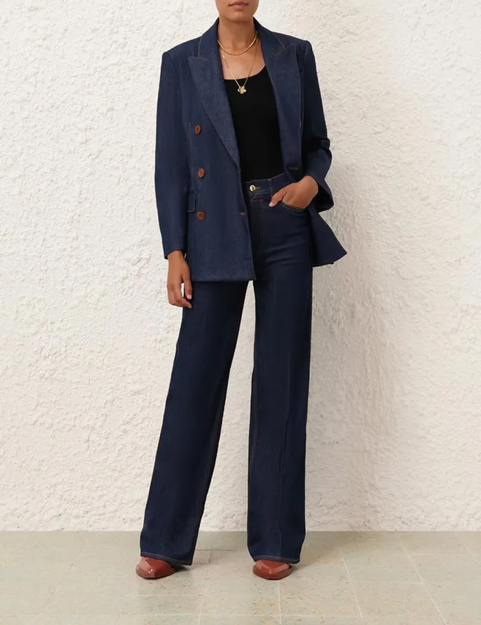 Zimmermann Clothing Denim Blazer Ink 8211 Women