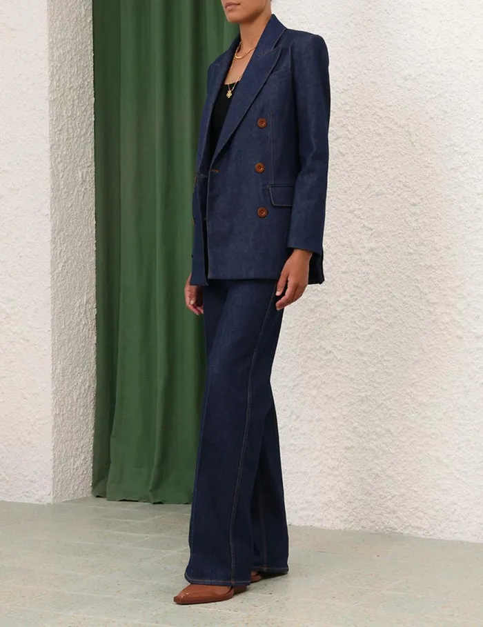 Zimmermann Clothing Denim Blazer Ink 8211 Women