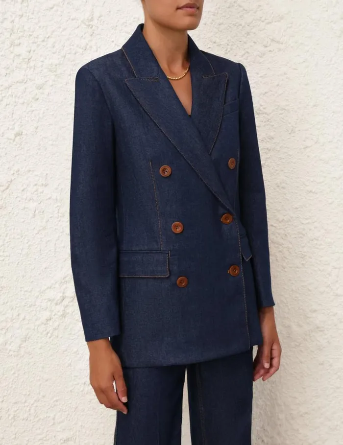 Zimmermann Clothing Denim Blazer Ink 8211 Women