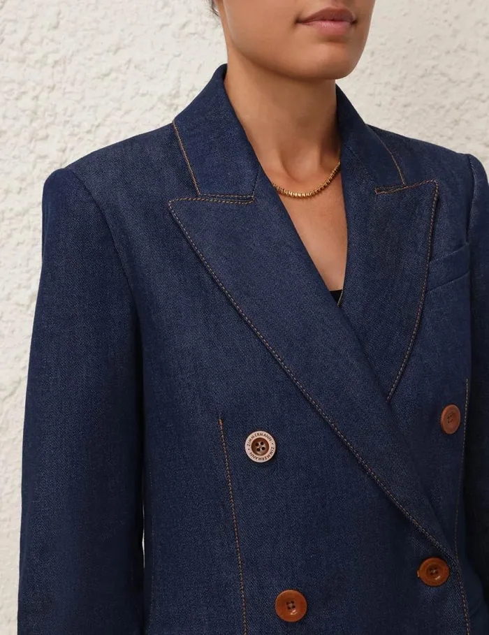 Zimmermann Clothing Denim Blazer Ink 8211 Women