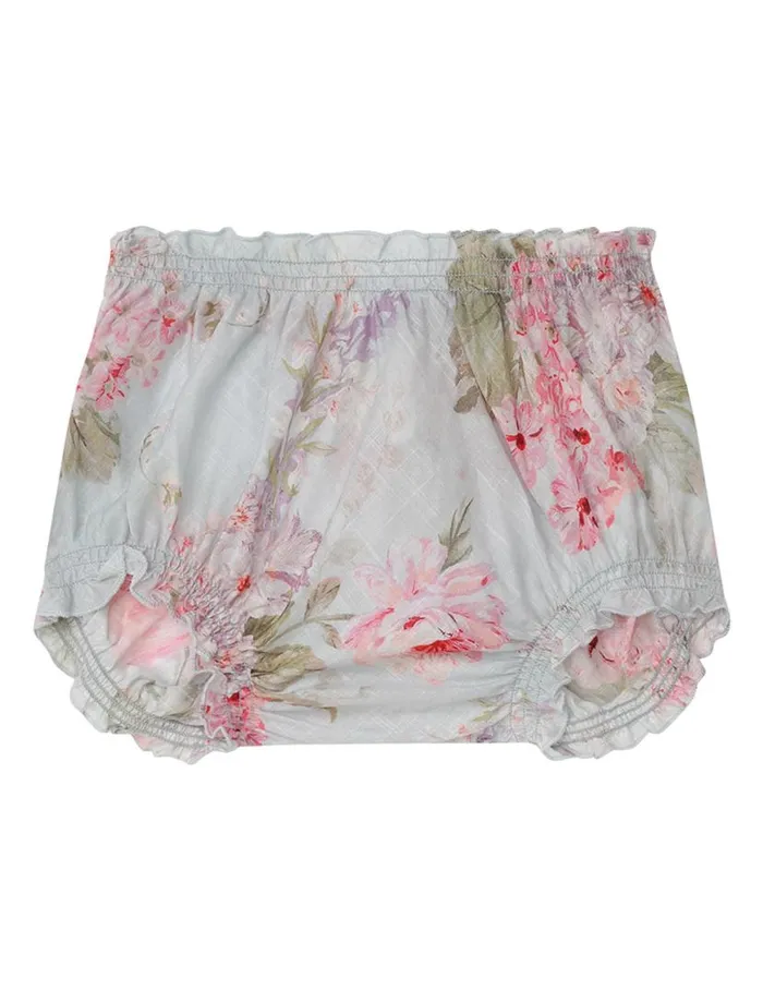 Zimmermann Clothing Halliday Bloomer Blue Watercolour Floral 8211 Kids