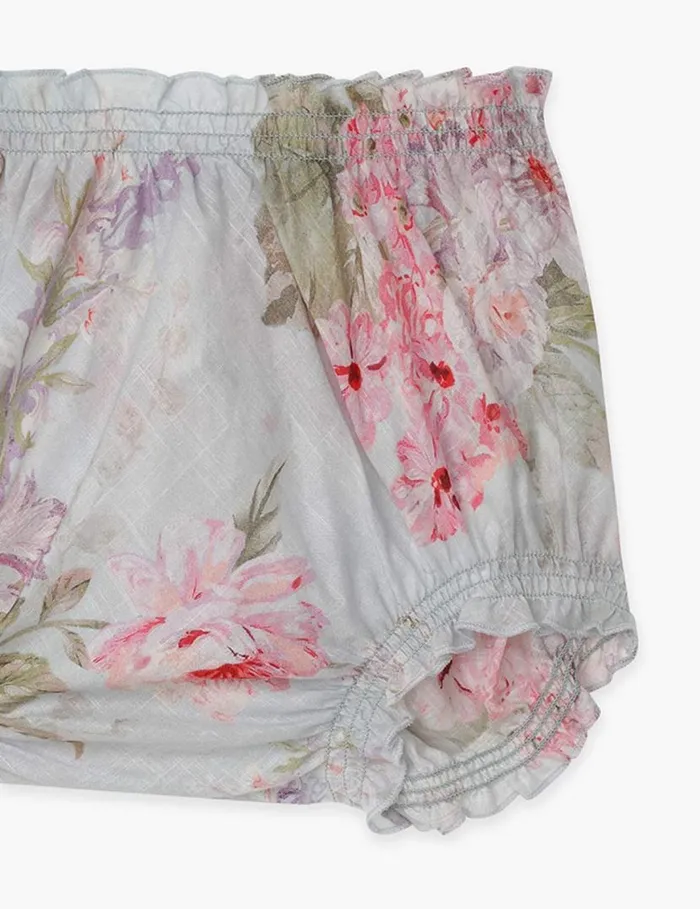 Zimmermann Clothing Halliday Bloomer Blue Watercolour Floral 8211 Kids